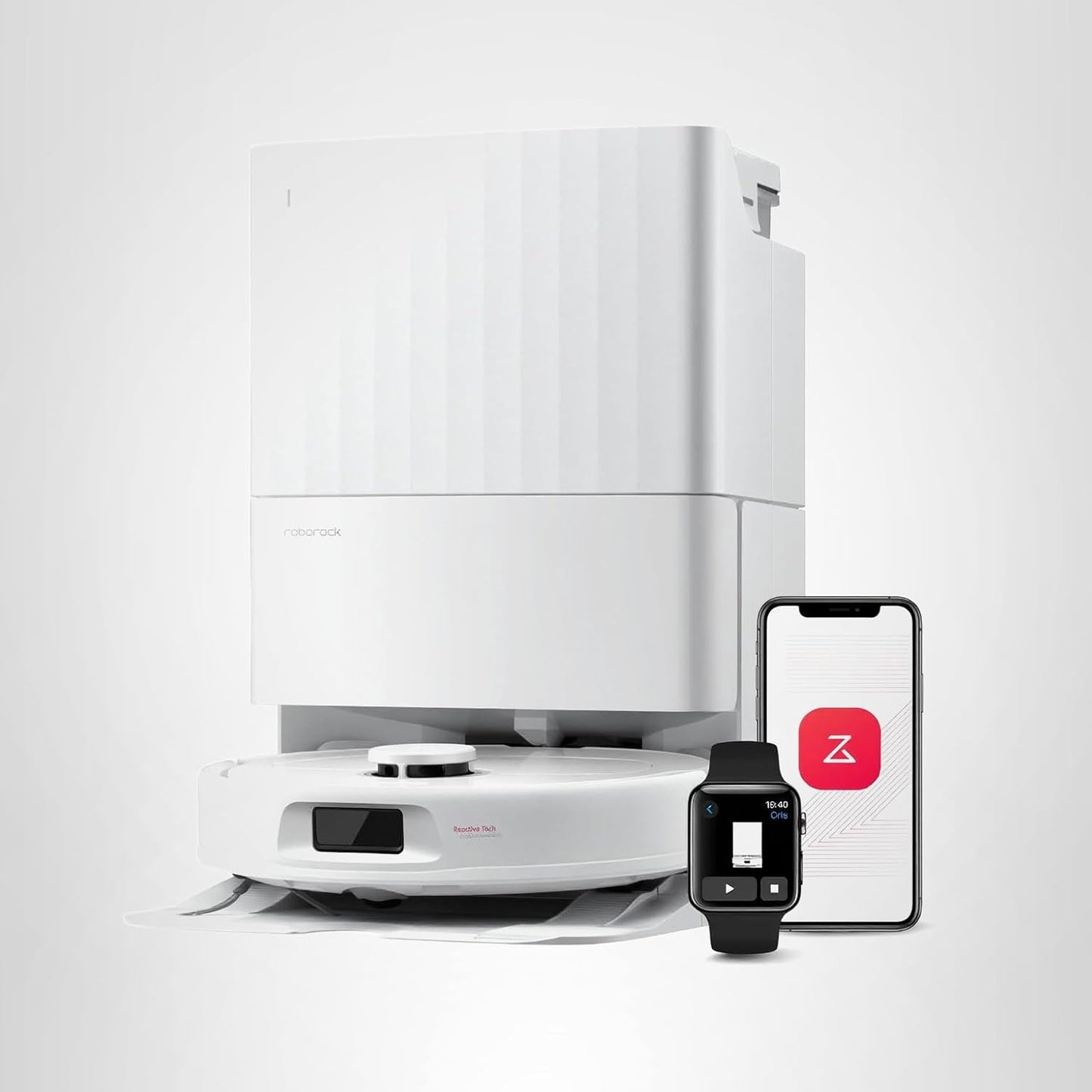 roborock Qrevo Series Robot Vacuum and Mop, 8000Pa Suction, Upgraded from Qrevo S, Anti-Tangle Brush, Smart Obstacle Avoidance, Auto Mop Washing, All-in-One Dock, 200RPM Spinning Mops, White(QV 35A)