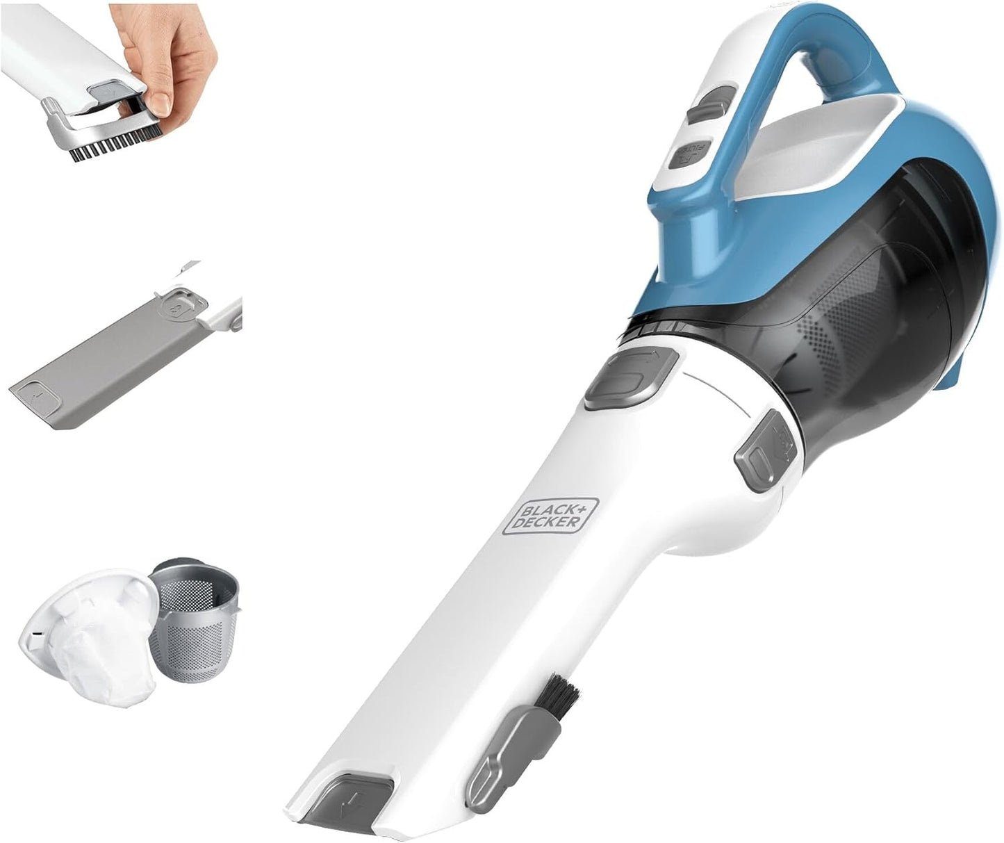 BLACK+DECKER dustbuster AdvancedClean Cordless Handheld Vacuum, Compact Home and Car Vacuum with Crevice Tool (CHV1410L)