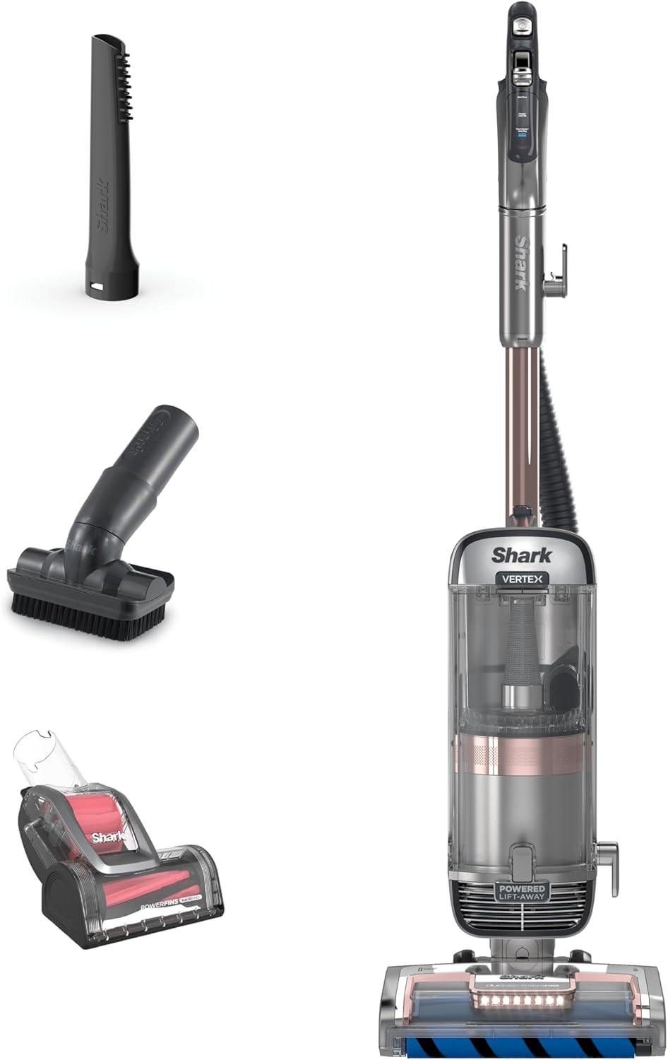 Shark Upright Vacuum, Stratos with DuoClean PowerFins, HairPro, Powered Lift-Away, Self-Cleaning Brushroll, & Odor Neutralizer Technology, Navy, AZ3002