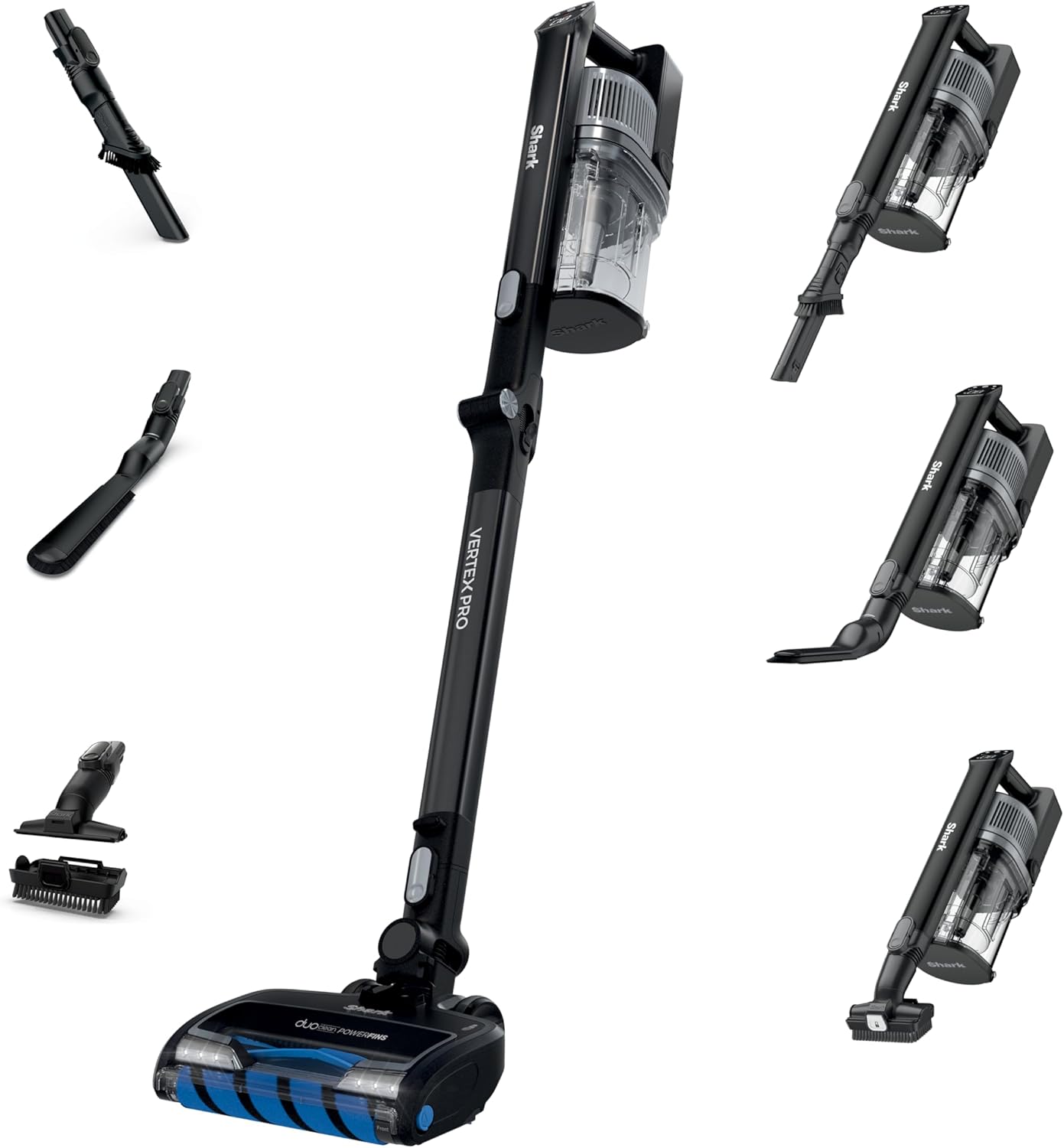 Shark IZ462H Vertex Ultra Lightweight Cordless Stick Vacuum with DuoClean PowerFins, Crevice, Pet Multi-Tool, Anti-Allergen, Brush, Removable Handheld, Flex, 60 min Runtime, Blue, MultiFLEX
